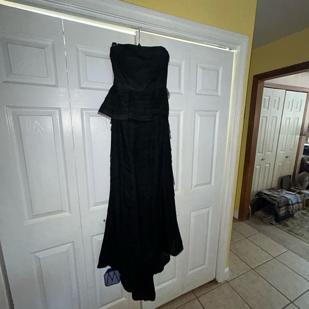 Adrianna Papell Black Strapless Gown - Picture 2 of 15